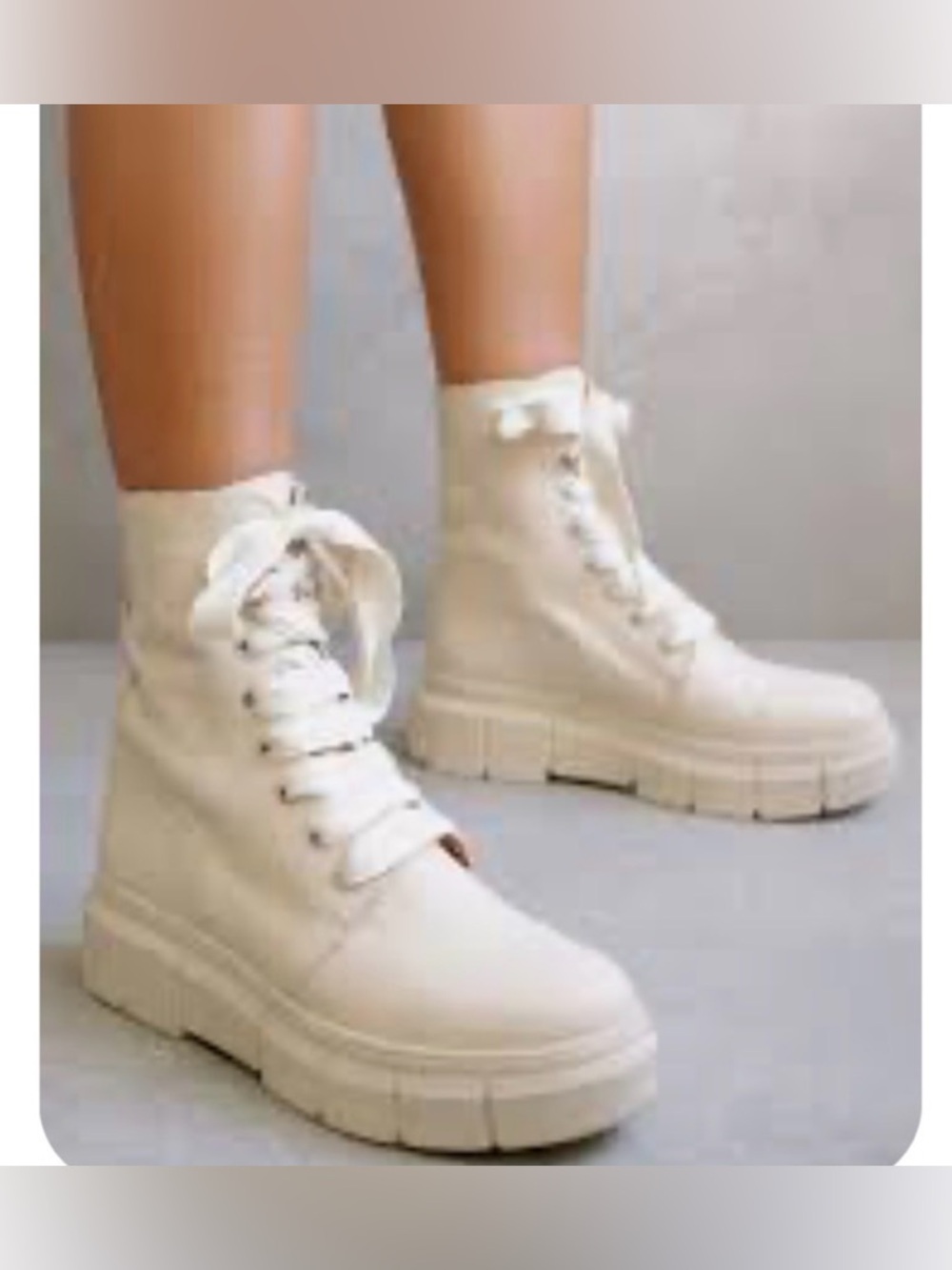 Aloha Can-Can Cream Lace-Up Chunky Platform Boots - from Free People - Picture 2 of 7